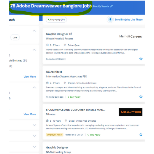 Adobe Dreamweaver internship jobs in Wayanad