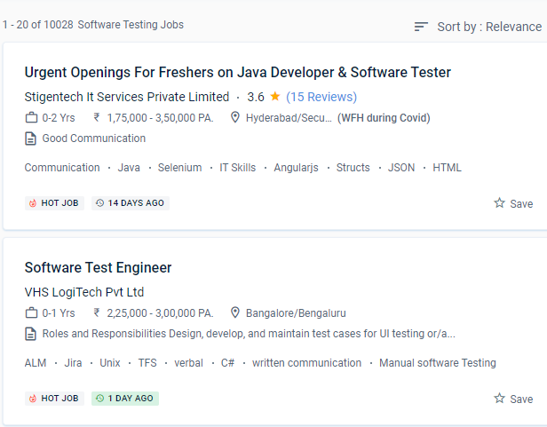 Software Testing internship jobs in Bangalore
