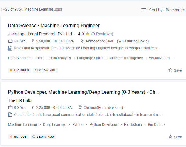 Machine Learning internship jobs in Indore